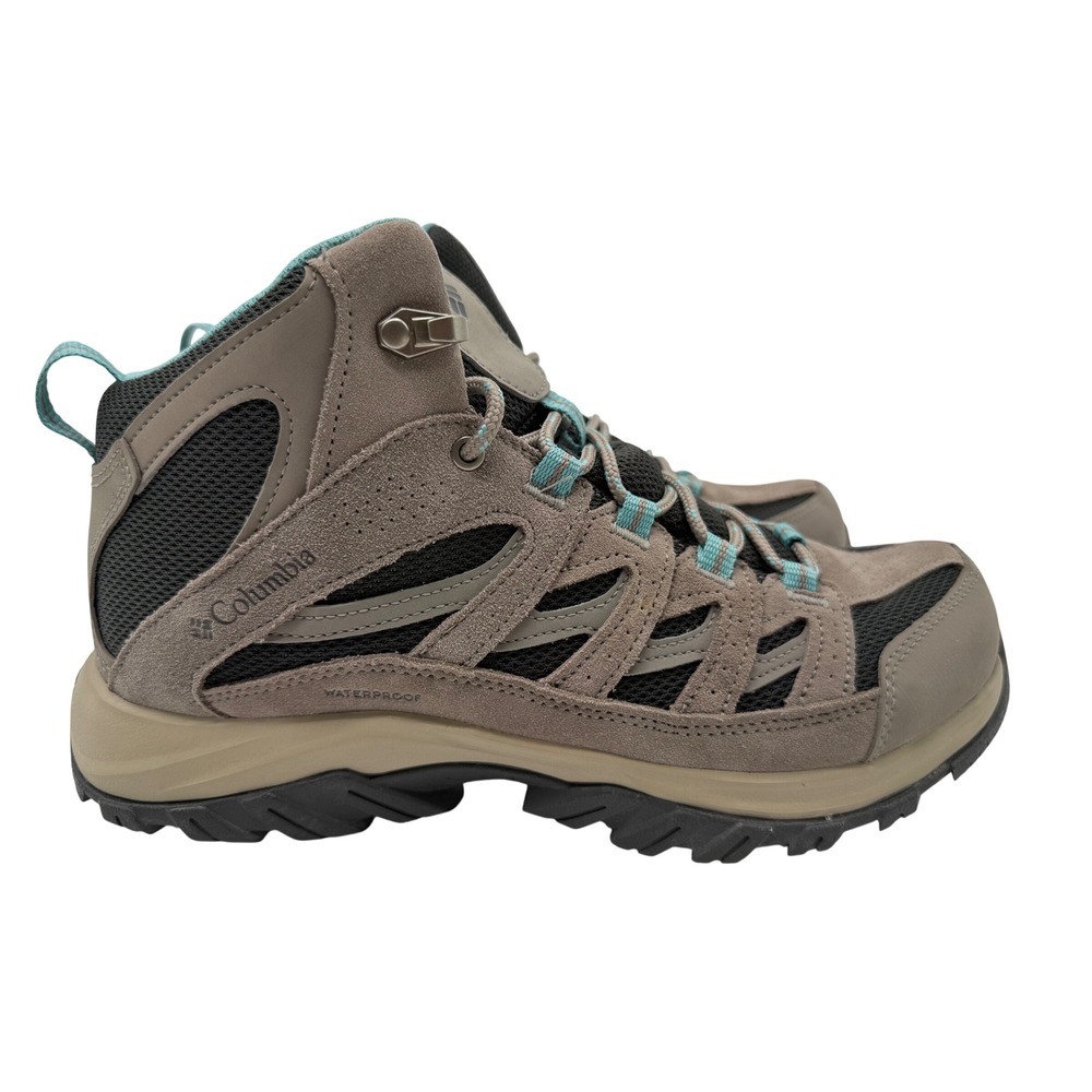 Columbia Hiking Boots Womens 10 Grey Blue Excellent Waterproof Suede BL5371-089